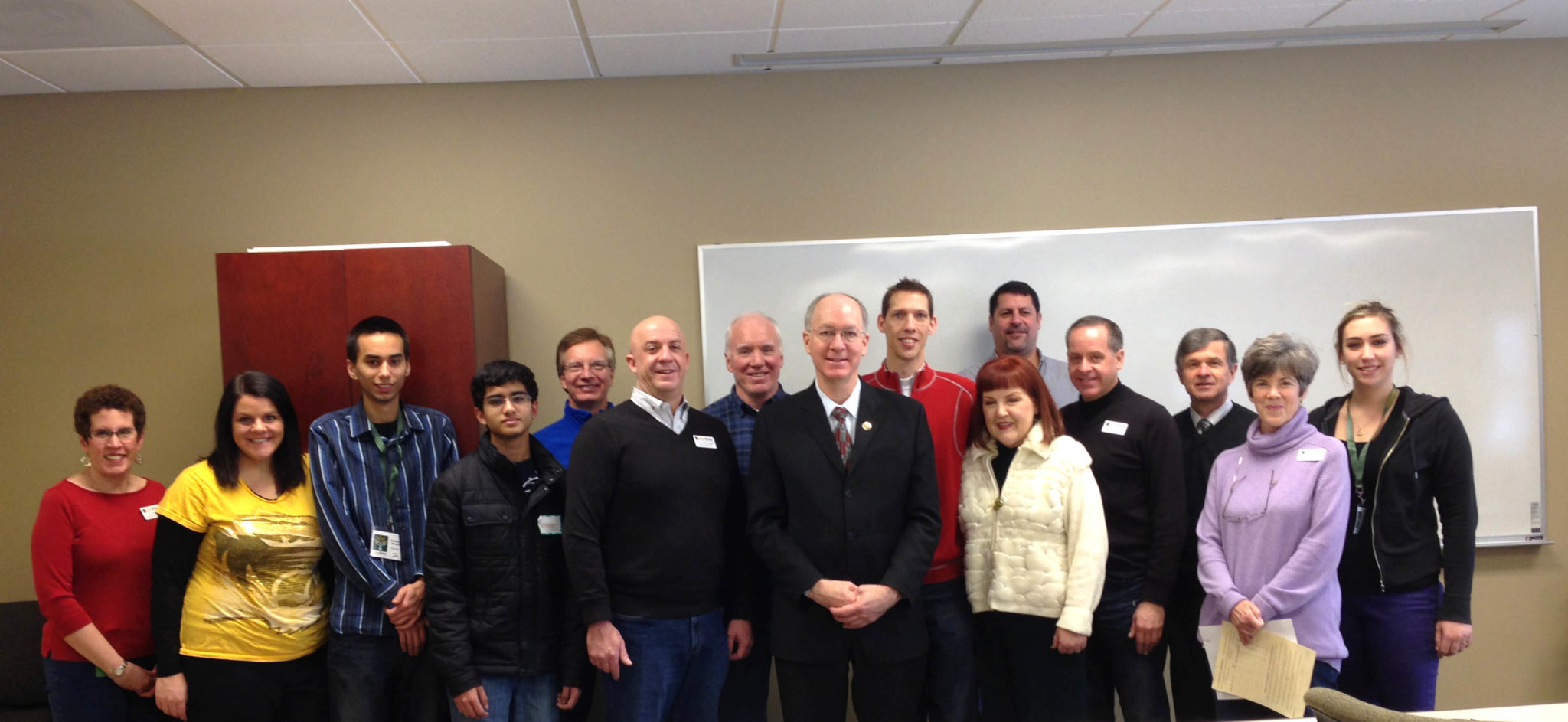 Congressman Bill Foster is pictured with Loaves & Fishes staff and volunteers.